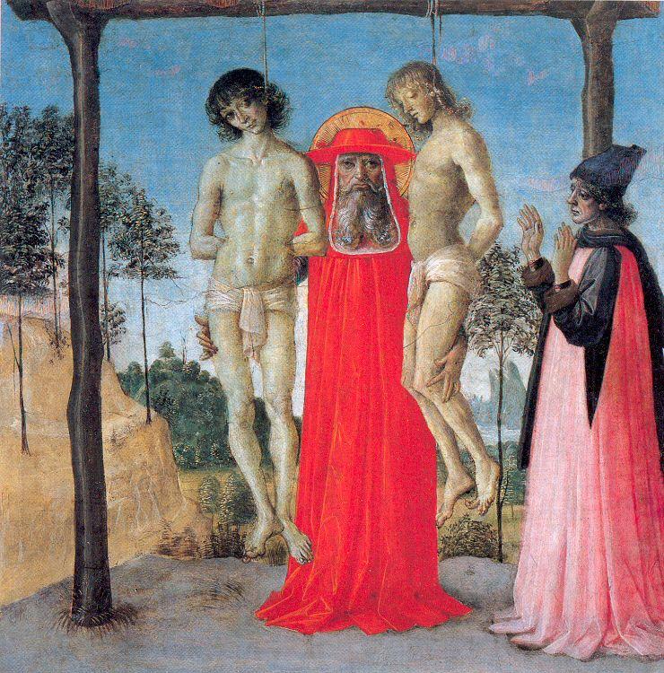 PERUGINO, Pietro St. Jerome Supporting Two Men on the Gallows oil painting picture